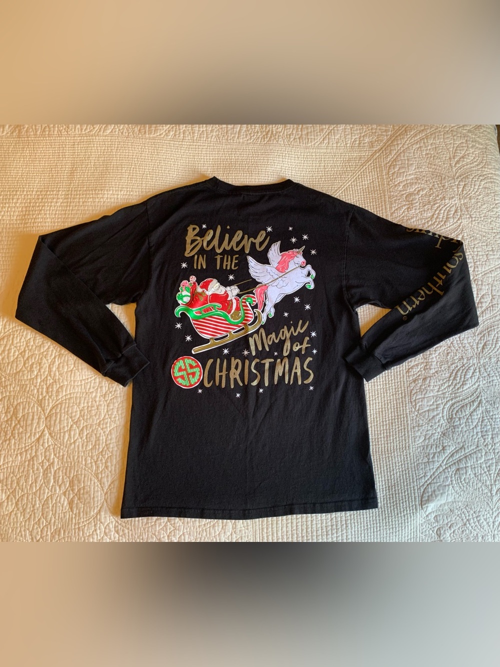 Simply Southern "Believe in the Magic of Christmas" long-sleeve graphic t-shirt